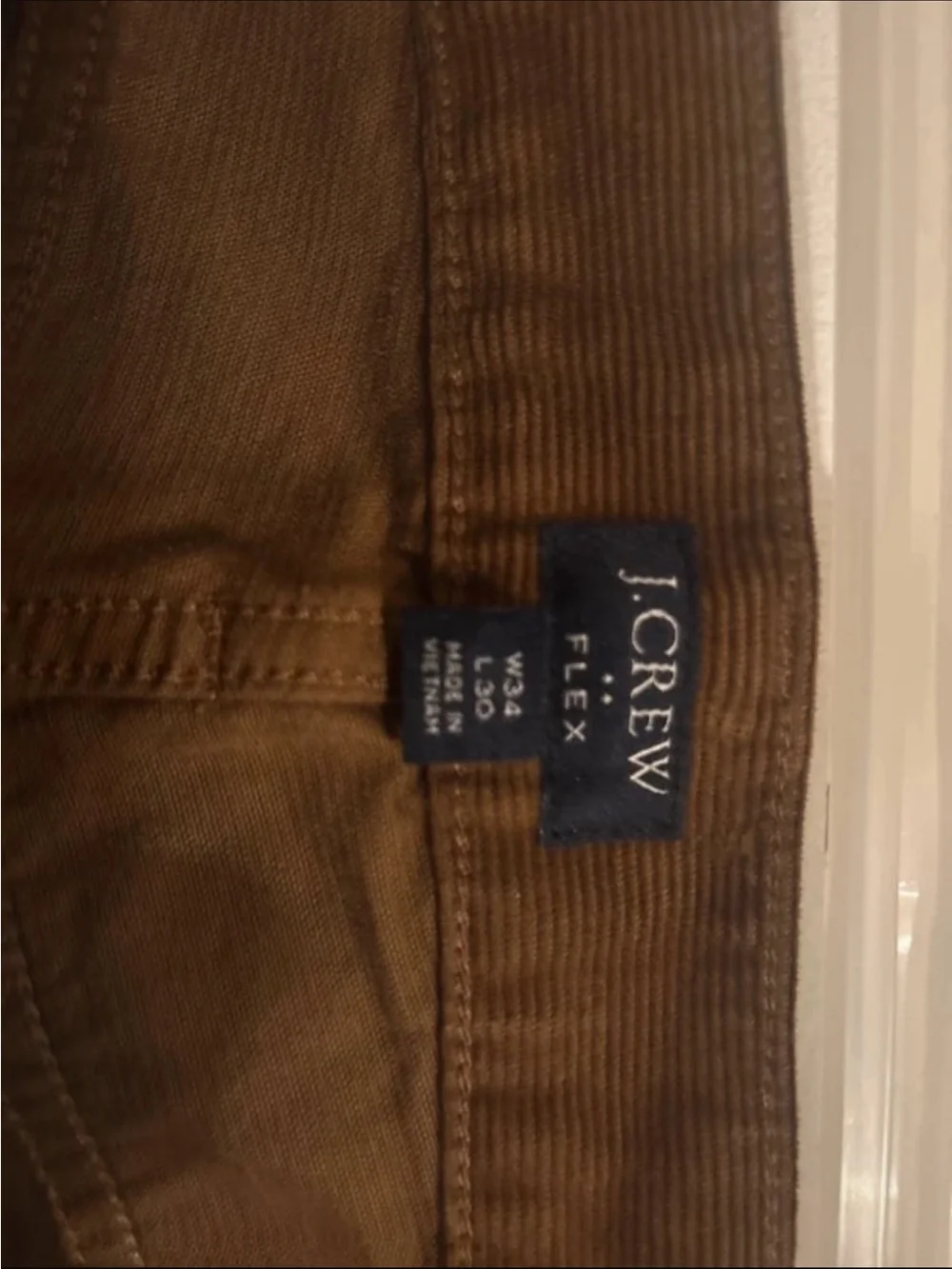J. Crew Men’s Corduroy Pants in Chestnut Brown